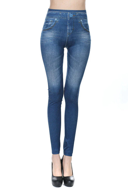 Comfortabele legging met jeanslook